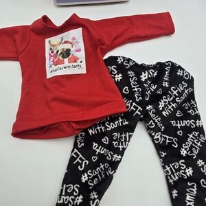 American Girl Christmas Pajamas Selfies With Santa For 18" Doll JUSTICE New! N